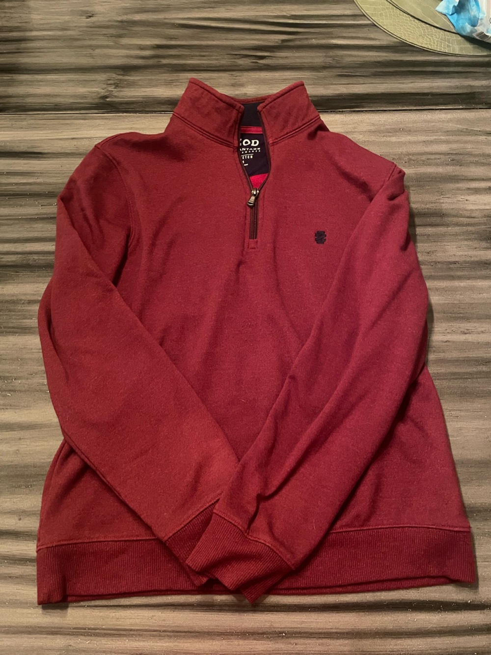 Izod Men's Zip-Neck Sweater in Deep Wine